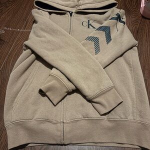 Calvin Klein Kids Beige Zip-Up Hoodie